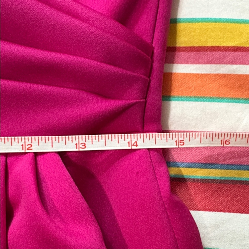 Victor Costa Fuchsia Strapless Evening Gown with Black Coat - Picture 15 of 16